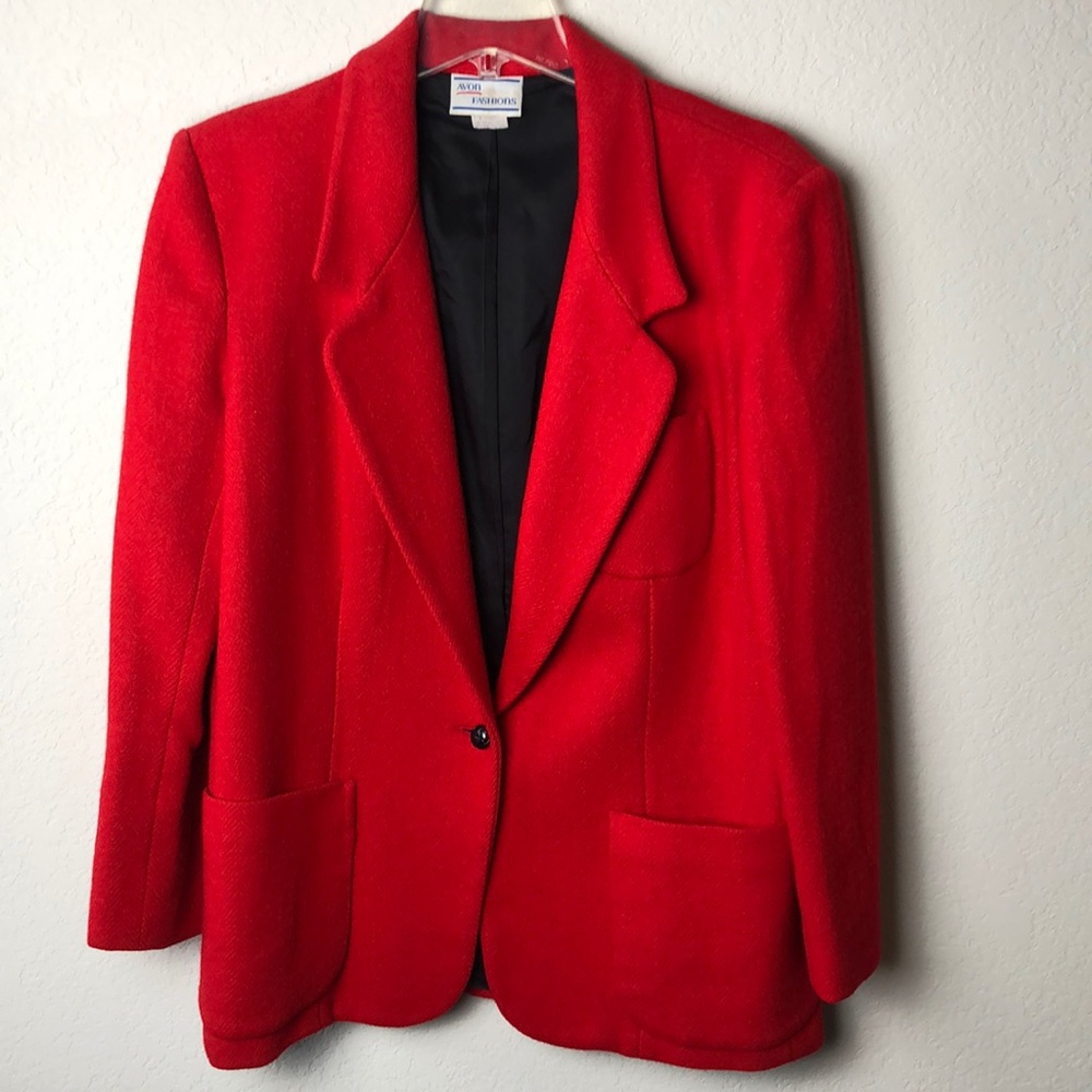 Vintage Avon Fashions Red Wool Blazer